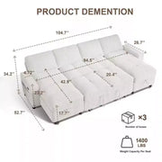 Sofá cama convertible en forma de U de 104" con almacenamiento