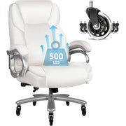 Silla de oficina ejecutiva Bossin para personas grandes y altas, silla ergonómica de 500 libras con soporte lumbar ajustable, respaldo alto y piel sintética para computadora