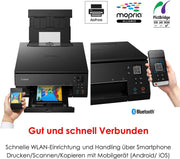 Impresora multifunción de inyección de tinta a color Canon PIXMA TS6350a DIN A4 (impresora fotográfica, escáner, copiadora, OLED, 4.800x1.200 ppp, USB, WLAN, 5 tintas independientes, impresión a doble cara, 2 bandejas de papel), negro