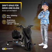 Actionbikes Motors Patinete Eléctrico Infantil para Derrapes | Motor de 𝟐𝟓𝟎 W - Carrito de Derrape 360° - 3 Niveles de Velocidad - Iluminación LED - Asiento Ajustable - Bluetooth - Kart de Derrape - Coche de Derrape (Space Purple)