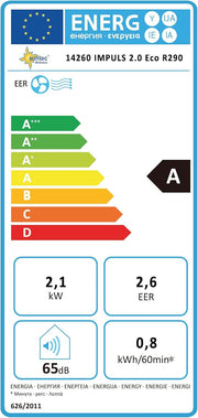 SUNTEC Aire acondicionado portátil Impuls 2.6 Eco R290 – Aire acondicionado móvil y silencioso con tubo de escape – Enfriador y deshumidificador para habitaciones de hasta 34 m² – Refrigeración móvil para hogar y oficina – 9.000 BTU | 2600 vatios