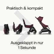 Cochecito de viaje ultracompacto Bugaboo Butterfly, pequeño y ligero, plegable con una sola mano y fácil de maniobrar, cochecito urbano ergonómico para bebés a partir de 6 meses, con mucho espacio de almacenamiento, Stormy Blue