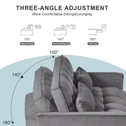 Sofá cama convertible de terciopelo 3 en 1 color gris cemento con cojines y bolsillos, sofá cama moderno extraíble, respaldo ajustable