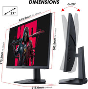 Monitor Gaming KOORUI de 27 pulgadas, 240Hz, FHD, 1ms, Adaptive Sync (1920 x 1080p, DCI-P3 90%, SRGB 100%, HDMI, DisplayPort, VESA 75x75)