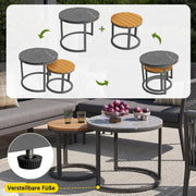 Conjunto de jardín Merax para 5-6 personas, set de muebles de jardín de ratán PE, grupo de asientos para balcón, sofá modular para exterior con mesa y set de cojines, grupo de asientos resistente a la intemperie para terraza, balcón y jardín, gris