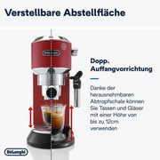 De'Longhi Dedica Style EC 685.M – Cafetera espresso de bomba tradicional, con espumador de leche profesional, solo 15 cm de ancho, para café molido o monodosis ESE, depósito de 1 l, plata