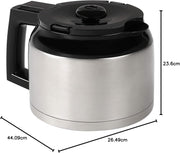 Melitta AromaFresh - Cafetera de filtro - con jarra de cristal - molinillo integrado - función de temporizador - 10 tazas - Negro puro