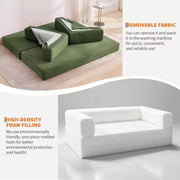 Sofá Cama Convertible 5 en 1, Sofá Cama Modular de Pana de 78.8" con Estructura Robusta, Futón Multifuncional para Espacios Pequeños, Sala de Estar y Habitación de Huéspedes