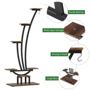Soporte para plantas de interior, estante para flores de 6 niveles para jardín en casa - Juego de 2