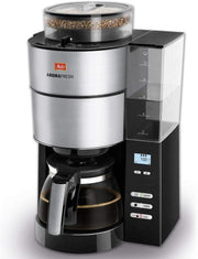 Melitta AromaFresh - Cafetera de filtro - con jarra de cristal - molinillo integrado - función de temporizador - 10 tazas - Negro puro