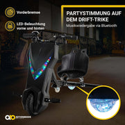 Actionbikes Motors Patinete Eléctrico Infantil para Derrapes | Motor de 𝟐𝟓𝟎 W - Carrito de Derrape 360° - 3 Niveles de Velocidad - Iluminación LED - Asiento Ajustable - Bluetooth - Kart de Derrape - Coche de Derrape (Space Purple)