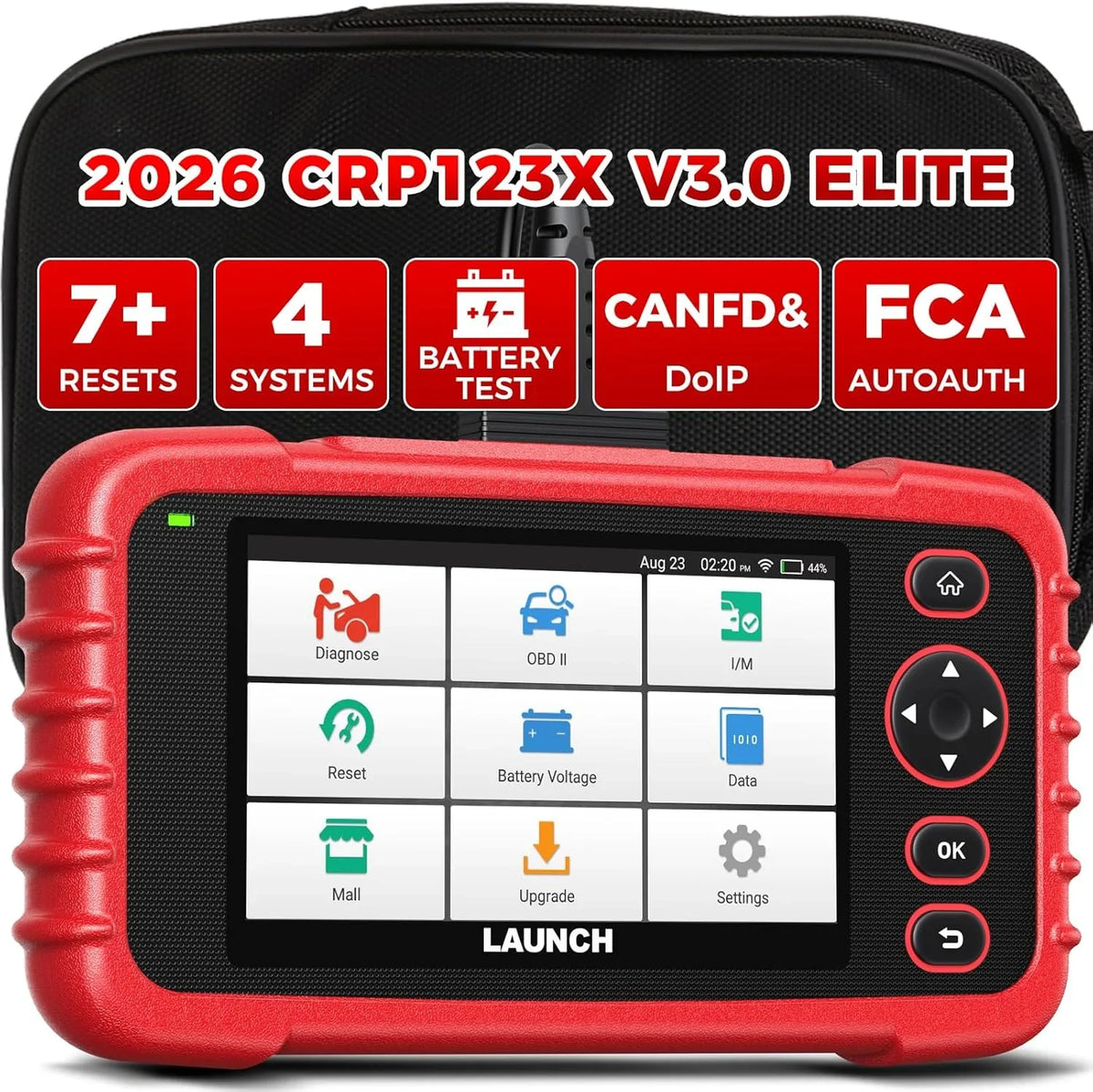 Escáner de diagnóstico OBD2 CRP123X V3.0 de 4 sistemas, diagnóstico EPB DPF aceite SAS BMS VIN, Android 7 de 5 pulgadas, 1996-2026