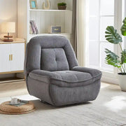 Sillón reclinable giratorio de pana con deslizamiento, reposapiés para sala de estar