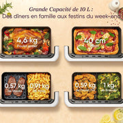 Freidora de aire Cosori, Dual Blaze Twinfry, compartimentos flexibles, 10 L