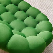 Sofá de suelo tipo burbuja de 47 pulgadas con diseño curvo, puf 3D para sala de estar, verde