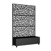 Jardinera MAYEERTY con enrejado de hierro, red negra, estilo 01, 72x47x16 pulgadas, juego de 3 piezas