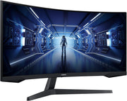 Monitor Samsung Odyssey G55T 34'' 165Hz, 1ms, Panel VA 1000R, UWQHD 3440x1440, 2500:1, 250cd/m2, AMD FreeSync Premium, Base Ajustable, HDMI, DisplayPort