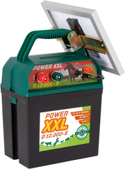 VOSS Power XXL B 12.000-S, 10.800V Potente pastor eléctrico solar 9V 12V, incl. batería de 55Ah y señal de advertencia, módulo solar de alta eficacia, para caballos, ponis, perros, gatos, garzas, ganado, cerdos