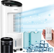 Enfriador de aire Klarstein con refrigeración por agua, enfriador evaporativo 4 en 1 silencioso, humidificador, ventilador y modo nocturno, aire acondicionado portátil de 7 L, enfriador de aire de 65 W, flujo de aire refrigerante de 330 m³/h
