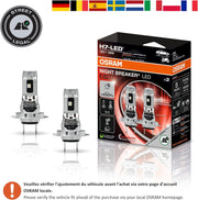 OSRAM NIGHT BREAKER LED SPEED H7 450, luces de carretera y de cruce LED homologadas para uso en carretera, hasta un 450% más de brillo, 6000 K, no requiere accesorios mecánicos, LEDEC02 integrado