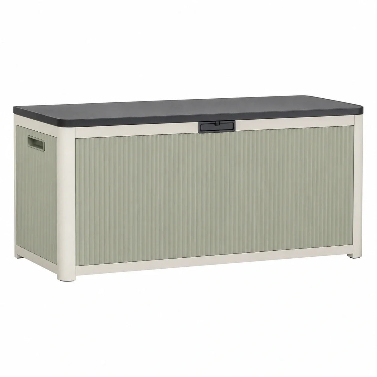Caja de jardín de plástico de polipropileno 120x50x60 cm verde y gris