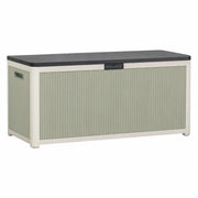 Caja de jardín de plástico de polipropileno 120x50x60 cm verde y gris