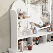 Mesa Tocador de Maquillaje con Luz LED, Espejo y Taburete