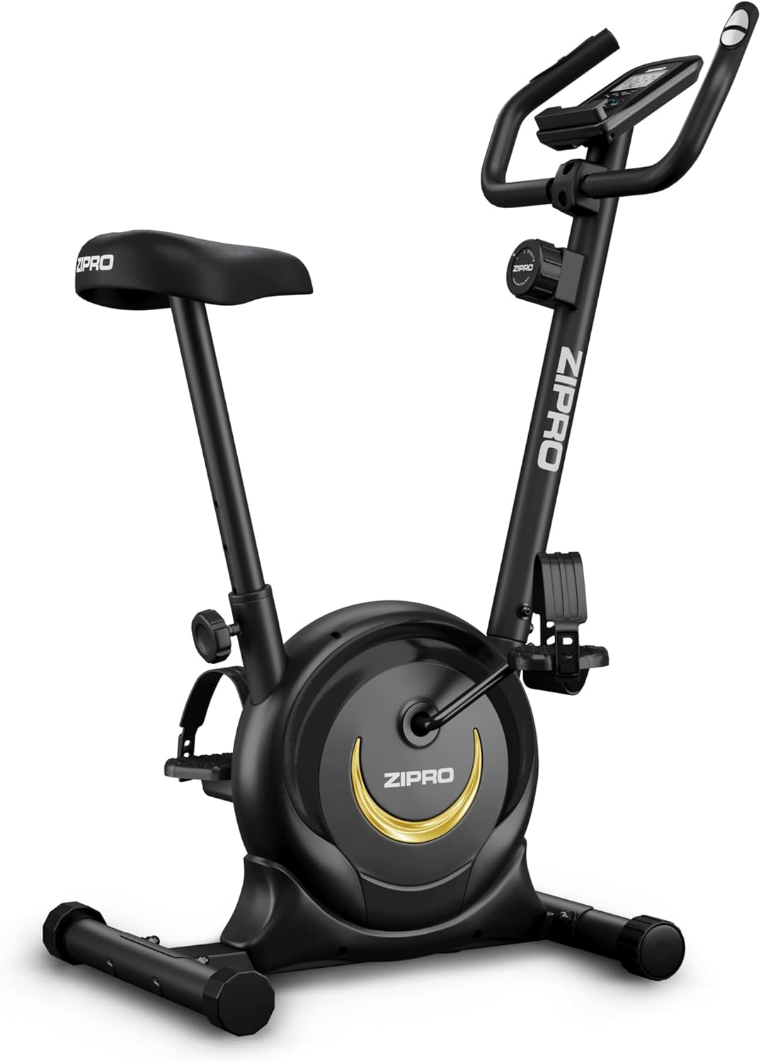 Bicicleta estática para adultos ZIPRO con resistencia magnética de 8 niveles, pantalla LCD, soporte para teléfono y sillín ajustable, bicicleta estática para entrenamiento cardiovascular, bicicletas deportivas portátiles (One S)