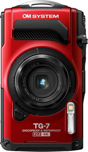 OM SYSTEM Tough TG-7 Rojo, 12 MP, resistente al agua, a prueba de golpes, modos de disparo macro y subacuático, vídeo 4K, zoom gran angular 4X (sucesor de la Olympus TG-6)