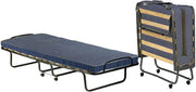 Dmora Cama plegable con somier de láminas y colchón, mide 190x80x30 cm