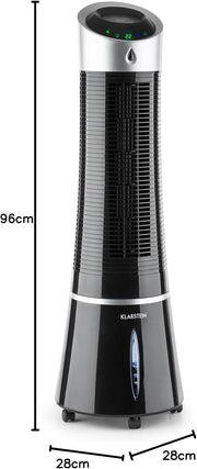 Klarstein 4 en 1: Enfriador de aire inteligente, ventilador, humidificador e ionizador I Depósito de agua de 6 L, oscilación, 30 W, 210 m³/h, temporizador I Aire acondicionado sin tubo de escape, aire acondicionado portátil, negro-oro rosa