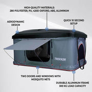 Tienda de techo Trekker Hut M, gris