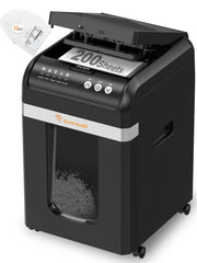 Destructora de papel bonsaii AutoFeed 200 hojas P4 microcorte 60 min, depósito extraíble de 31 L, silenciosa 58 dB C283