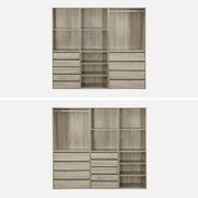 sweeek - Kit vestidor modular de 3 elementos MODULO. Natural. 200 x 45 x 180 cm