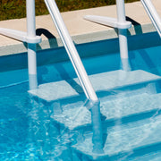 GRE EPE30 - Escalera interior antideslizante para piscina enterrada, escalera de seguridad para piscina con 4 peldaños, sintética, color blanco. 80 x 92 x 206 cm