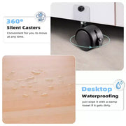Mueble de basura con doble compartimento basculante EROMMY con 2 cajones, mueble de basura con almacenamiento sobre ruedas, blanco