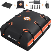 Sailnovo Cofre de techo para vehículo, bolsa de techo impermeable para viajes, resistente a la intemperie con alfombrilla antideslizante, 6 ganchos de puerta y candado de combinación, 590 L, PVC 1000D