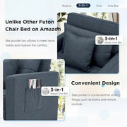 Sillón cama ajustable, convertible 3 en 1, varios colores, para 1 persona