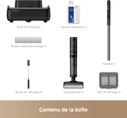 Aspiradora y fregadora Dreame H12 Pro FlexReach, alcance plano de 180°, secado en 5 min, succión de 18 000 Pa, lavado con agua caliente a 90 °C, limpieza de dos bordes, 50 minutos de autonomía.