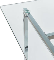 Mesa de comedor rectangular Beliani transparente/plata, vidrio templado, 160 x 90 cm, Envia