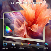 Domyfan Monitor triple portátil de 15,6" para portátil, 120% sRGB FHD 1080P, adecuado para portátiles de todos los tamaños, conexión USB tipo C, HDMI, plug and play, para Mac, Windows, Chrome, Android