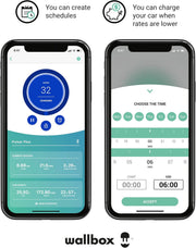 Cargador Wallbox Pulsar Plus para vehículos eléctricos - Potencia ajustable hasta 22 kW, cable de carga Tipo 2, Wi-Fi y Bluetooth, OCPP