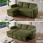 Sofá cama Dyonery 81, sofá seccional en forma de L, sofá extraíble con respaldo reclinable, puertos USB