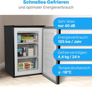 Congelador Bomann® 87 L | Congelador pequeño con rango de temperatura ≤ -18 °C | 3 cajones | Congelador con bisagra de puerta reversible | Congelador pequeño GS 7253 blanco
