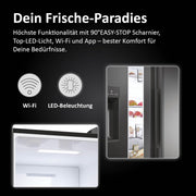 Frigorífico americano Haier HSW79F18DIPT I Frigorífico Side by Side con dispensador de hielo, Total No Frost, Wi-Fi y App I 177,5 x 90,5 x 72,6 cm I 601 L de capacidad útil y conexión a toma de agua