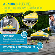 Gloria EasySweep 18V Set barredora a batería, 40 cm, depósito de 4,5 l, para acera, terraza, entrada, garaje, interior y exterior