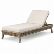 Tumbona de jardín de aluminio y ratán beige 200 cm