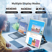 Extensión de pantalla de 15,6" para portátil, monitor portátil de triple pantalla, pantalla dual FHD 1080P para PC portátil, monitor portátil con USB HDMI, Plug & Play para Windows, Mac, Chrome
