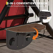 Columpio de porche para exteriores Coolmee de 3 plazas, silla columpio para patio 2 en 1 con cojines extraíbles gruesos y estructura de acero resistente a la intemperie para patio trasero y jardín