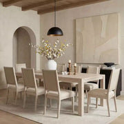 Juego de comedor moderno - Mesa de 80" + 6 sillas acolchadas, estructura de madera maciza, capacidad de la mesa de 400 lbs, fácil montaje